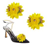 Tsangbaby Pack of 2 Shoe Clips Women's Shoe Jewellery Shoe Charms Laces Charms Flower Shoe Clips Flowers Shoe Buckle Removable Shoes Clips for Wedding Party Shoes Accessories