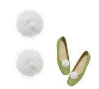 Tsangbaby White Pom Poms Shoe Clips Fairy Costume Shoe Clips Plush Shoe Charms Clips Removable Furry Decorative Craft Shoe Clips Detachable Mink Fur Shoe Accessories for Halloween Christmas Cosplay