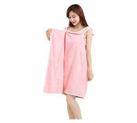 Tsangbaby Womens Bow Bath Towel with Straps Candy Color Soft Towel Dress with Pocket Absorbent Bath Wrap Spa Towel for Girls Summer Pink