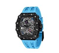 TSAR BOMBA Automatic Men's Watch Mechanical Skeleton Watches for Men 50M Waterproof Luxury Tonneau Design Analogue Wristwatch Square Stylish Sports Silver Stainless Steel Silicone Strap Gift for Men
