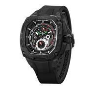 TSAR BOMBA Luxury Men's Watches Carbon Fiber Mechanical Watch Dark Matter-Interchangeable Automatic Watch TB8602, balck