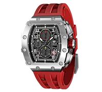 TSAR BOMBA Men’s Watch UK Wristwatches for Men 50M Waterproof Watches Men Tonneau Stainless Steel Case Sapphire Glass with Chronograph Date Function Japanese Quartz Movement Gifts Fashion Luxury