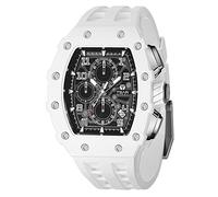 TSAR BOMBA Men’s Watch UK Wristwatches for Men 50M Waterproof Watches Men Tonneau Stainless Steel Case Sapphire Glass with Chronograph Date Function Japanese Quartz Movement Gifts Fashion Luxury