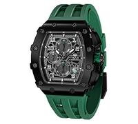 TSAR BOMBA Men’s Watch UK Wristwatches for Men 50M Waterproof Watches Men Tonneau Stainless Steel Case Sapphire Glass with Chronograph Date Function Japanese Quartz Movement Gifts Fashion Luxury