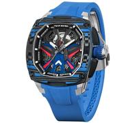 TSAR BOMBA Men's Automatic Watch Luxury Carbon Fiber Mechanical Watch Dark Matter-Interchangeable Watches TB8603, bluegray