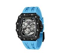TSAR BOMBA Men's Watch Automatic 50M Waterproof Mechanical Wristwatch Skeleton Tonneau Design Luxury Square Stylish Sports Work Analogue Watches for Men Gift for Men Silicone Strap