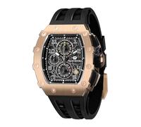 TSAR BOMBA Men's Watch Tonneau Design 50M Waterproof Chronograph Luxury Watches for Men with 316 Stainless Steel Case Square Sport Military Work Wristwatch with 22mm Watch Strap Stylish Men's Gift