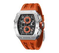 TSAR BOMBA Men's Watch Tonneau Design 50M Waterproof Chronograph Luxury Watches for Men with 316 Stainless Steel Case Square Sport Military Work Wristwatch with 22mm Watch Strap Stylish Men's Gift