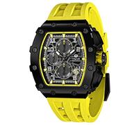 TSAR BOMBA Watches for Men Luxury Mens Watch Chronograph 50M Waterproof Sapphire Glass Japan Quartz Movement Silicone Strap Classic Tonneau Design Luminous Calendar Wrist Watches
