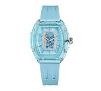 TSAR BOMBA Watches for Women Ladies Sapphire Glass Swiss Quartz Movement Wrist Watches with Fluorine Rubber Classic Tonneau Design Luminous 30M Waterproof Beautiful Gifts for Women, Blue