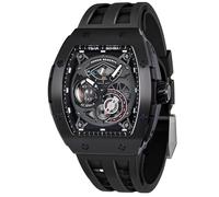 TSAR BOMBA Watchs for Men Automatic - Luxury Tonneau Watch - Energy Storage Indicator - Sapphire Glass - 50m Waterproof - Fluororubber Strap TB8210