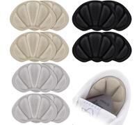 Tsathoggua Back of Heel Cushion Inserts, Self-Adhesive Heel Grips Pads for Shoe Too Big, Heel Protectors Guards Liners for Women Men Preventing Blisters, Improved Shoe Fit-6 Pairs (Black,Grey,Beige)