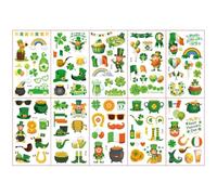 Tsathoggua107 Styles St Patricks Day Decorations Temporary Tattoos, 10 Sheets St. Patrick's Day Tattoo Stickers, Shamrock Leprechaun Hat Irish Flags, Irish Party Supplies, St Patricks Day Accessories
