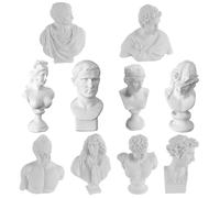 Tsawntd 10 Pack Bust Statue, Mini Greek Statue Figurines for Art Study, Detailed Resin Roman Sculptures for Drawing Reference, Desk Decor