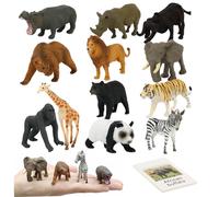 Tsawntd 24Pcs/Set Montessori Animal Match, Educational Animal Match Game with Simulated Wild Animals & English Cards, Toddler Matching Game for Toddler Kids Learning Toys Figures for Toddlers 1-3