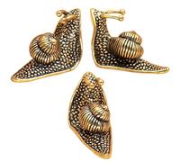 Tsawntd 3Pcs Snail Figurine, Realistic Vivid Brass Snail Decor, Retro Antique-Style Mini Sculptures for Terrarium, Desk, Bookshelf & Plant Pots Statue Animal Statue