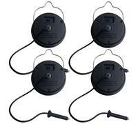 Tsawntd 4 Pack Solar Replacement Lights For Lanterns, Warm Glow Replacement Solar Light Tops For Outside, Black Iron & Resin