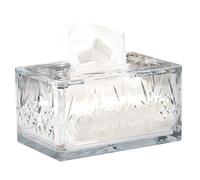 Tsawntd Acrylic Tissue Box Holder Rectangle, Modern Clear Tissue Box Holder with Magnetic Lid for Home and Office Desk 7.9x5x3.5 inch