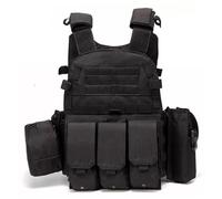 Tsawntd Airsoft Vest Multifunctional Molle Plate Carrier Adjustable Breathable Paintball Vest for Outdoor, Field & Security Guard Training Black Plate Carrier Paintball