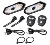Tsawntd Bike Turn Signals & Tail Light, 2 Pack, Waterproof, One Size Bike Tail Light Mini Lights Electric Scooter Lights