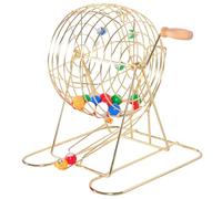 Tsawntd Bingo Set Hand-Cranked Bingo Game Set Includes 1 Cage & 50 Balls Lockable Metal Game with Slide for Party, Annual Meeting, Carnival
