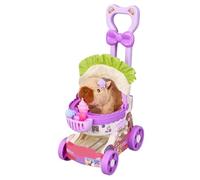 Tsawntd Capybara Toys Interactive Sound Moving Alive Pets Capybara Plushies with Stroller & Feeding-Bottle Rechargeable Electronic Pets for Kids