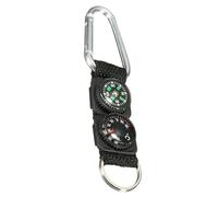 Tsawntd Compass Keychain Carabiner with Thermometer, Waterproof Hanging Mini Hiking Compass, Multifunctional Survival Tool for Outdoor Sports Hiking Camping Black Outdoor Thermometer