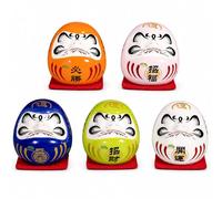 Tsawntd Daruma Doll, Japanese Desk Figurine Handcrafted Ceramic Japanese Trinket for Desk Decor, Style-1