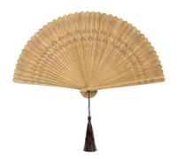 Tsawntd Display Fans, Bamboo Fan, Chinese Style Decorative Foldable Fan for Performance, Photography, Summer Outdoor, 12 Inch, Light Brown