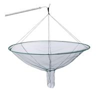 Tsawntd Drop Net Dia. 39in Foldable Portable Pier Fishing Net with Dual Line Structure Knottable Fish Release Opening Sturdy Heavy-Duty Bridge for Shrimp, Crab Pier Fishing Drop