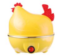Tsawntd Electric Egg Cooker, 7-Hole Rapid Egg Cooker with Auto Shut-Off, Chicken Shape for Boiled Eggs, Omelets, Breakfast Maker for Home, Dorm, Camping (Yellow) Boil Hard Boiled