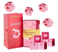 Tsawntd Explosion for Money, Foldable Explosion Box with 10 Bounce and Bag, Red Envelope Cash Can Put into Money for Birthday Christmas
