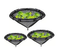 Tsawntd Floating Plant Barrier, 3PCS Pond Net - Round (17.7/23.6/31.5 Inch) Fish-Resistant Islands for Plants Protection Pond Net Floating Fish Basket