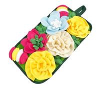 Tsawntd Foraging Mat, Flower Snuffle Mat for Rabbits Guinea Pigs with Non-Slip Bottom, Interactive Feeding Toy for Bunnies Hedgehogs Small Pets (Colorful) Small Snuffle Bunny Foraging