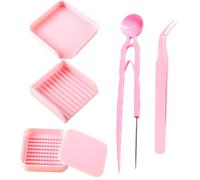 Tsawntd Fuse Beads Kit, 6-in-1 Practical Crafting Tools Plastic Tweezers with Scoop & Aligner Tray for Kids Adults Crafting Tools Tweezers for Bead Kids