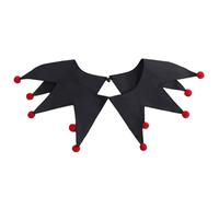 Tsawntd Jester Collar Adult Christmas Elf Black and Red Clown Neck Collar for Holiday Santas Helper Costume Accessory, Costume Outfits