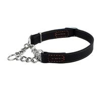 Tsawntd Leather Dog Collar Training Martingale Collar with Limited Metal Chain for Medium & Large Dog Martingale Leather for Dogs Chain