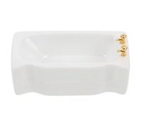 Tsawntd Mini Bathtub, 1:12 Ceramic Dollhouse Bathtub for Doll Bathroom, Collectibles & Creative Decor, White