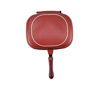 Tsawntd Nonstick Pan Double-Sided Portable BBQ Grill Pan Aluminum Alloy Omelette Flip 28cm