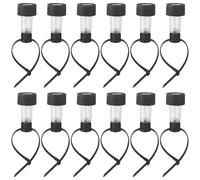 Tsawntd Pathway Lighting, 12 Pack Solar Lights for Chain Link Fence, Waterproof Chain Link Fence Lights Solar Powered with Adjustable Straps for Above Ground Pools, Garden, Patio (Black)