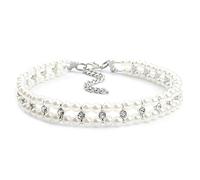 Tsawntd Pearl Dog Collars for Small Dogs Cute Adjustable Cat Collars for Girl Cats Rhinestone Beaded Dog Collar Luxury Small Pet Choker for Puppy Kitten Wedding & Birthday Cat