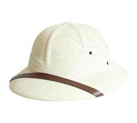 Tsawntd Pith Helmet, Sunproof Wide Brim Mens Straw Hat with Belt Decor, Breathable Woven Sun Hat with Adjustable Chin Strap, Outdoor Miner for Jungle Explorers Costume