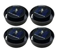 Tsawntd Replacement Solar Light for Lantern, 4PCS Solar Light Replacement Parts LED Battery Box with Switch for Lantern & Garden Lights, Black, 2.5 inch
