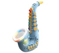 Tsawntd Saxophone Early Education Toy Saxophone Easy to Play Kids with Light & Music Toy Plastic Perfect for Kids Musical Talent Practice Present, Blue
