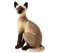 Tsawntd Siamese Cat Plush 13.8 inch Cute Realistic Sitting Cat Stuffed Animal Soft Kitty Plush Doll for Kids Style 2 Stuffed Animal Realistic Doll