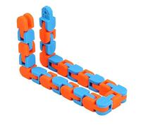 Tsawntd Wacky Tracks Sensory Toy DIY 24 Links Stress Relief Chain Link Fidget Snake Toy Blue Orange Chain Link Fidget Sensory Toys Stress Relief Funny Toys for Kids