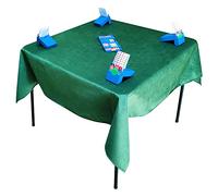 TSB Anti-Slip Velvet Bridge Cards Tablecloth 55 by 55 inch(Square) - Fit Hard Tabletop Size 31 to 45 inch - Cards Table Covers Jumbo Size - Premium Quality Solid Color Green