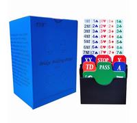 TSB Bridge Bidding Boxes Set of 4 - Compact Bidding Box Easy to Carry and Store - Include Waterproof Quality Plastic Bidding Cards (Black)