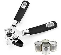 TSCB Manual Can Opener Tin Openers Magic Opener, for Arthritis Hands Left Handed 3 in 1 Beer Safety Openers-Stainless Steel, Non-Slip Handle and Ergonomic Turning Knob(Black)