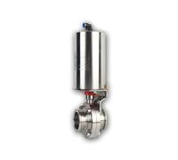 TSCFHGQI 2" Pneumatic Butterfly Valve Stainless Steel 316 Tri Clamp OD 64MM Actuator Single Acting
